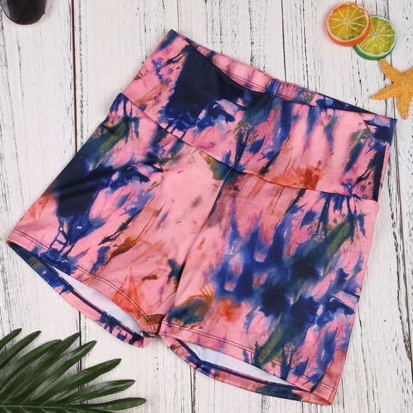Pink Tie-dye Scrunch Butt Yoga Shorts - Picture 6 of 13